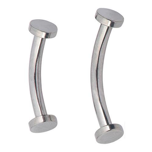 14g Titanium Disc Curved Barbell