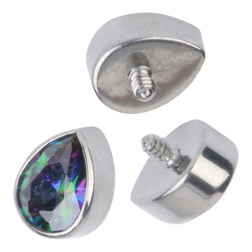 16g CZ Teardrop Titanium End