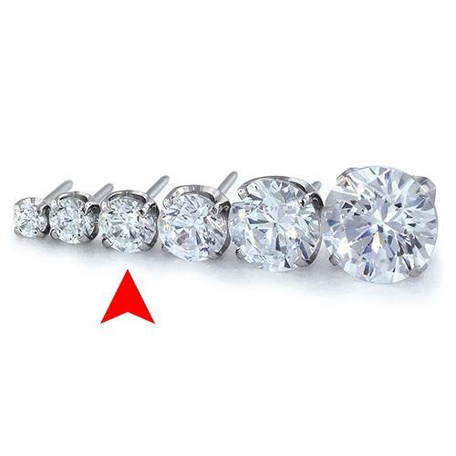 2.5mm Prong-set CZ Threadless End by NeoMetal