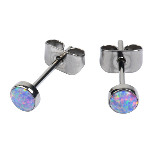 4mm Opal Titanium Stud Earrings