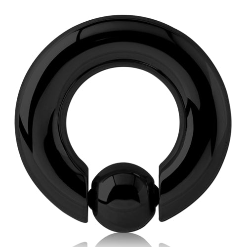 8g Spring-Loaded Black Captive Bead Ring