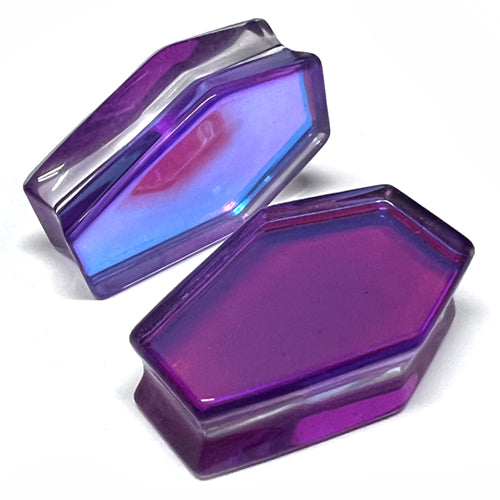 AB Purple Glass Coffin Plugs