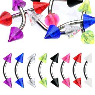16g Acrylic Cones & Stainless Curved Barbell