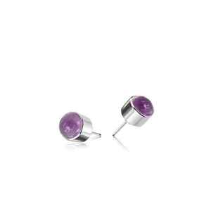 Threadless Amethyst Titanium Bezel End