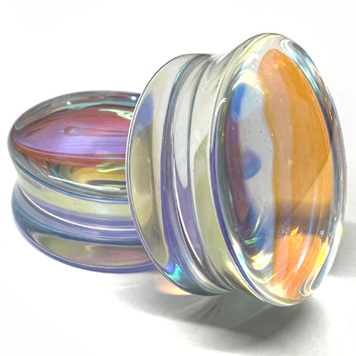 Aurora Borealis Glass Plugs