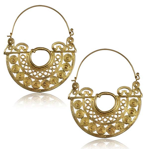 Yellow Brass Earrings