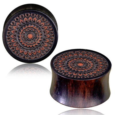 Balinese Engraved Iron Wood Plugs