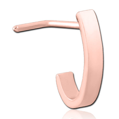 Wide Band Rose Gold L-Bend Nose Hoop