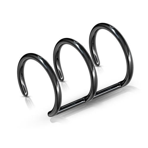 PVD Coated Triple Ring Ear Cuff