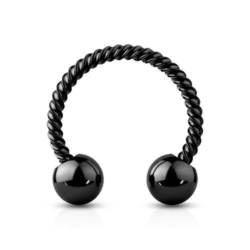 16g Braided Black Circular Barbell