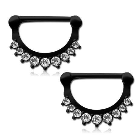 CZ Crown Black Nipple Clickers