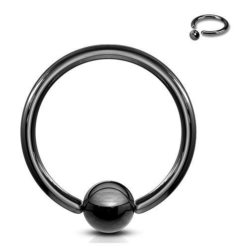 14g Black Captive Bead Ring