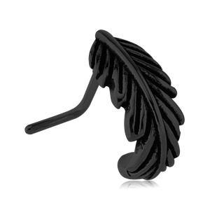 Feather Black L-Bend Nose Hoop
