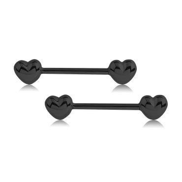 Heart Black Nipple Barbells