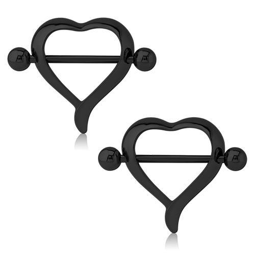 Heart Black Nipple Shields