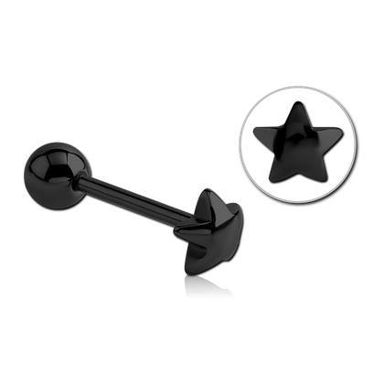 Rounded Star Black Tongue Barbell