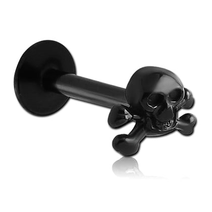 16g Skull & Crossbones Black Labret