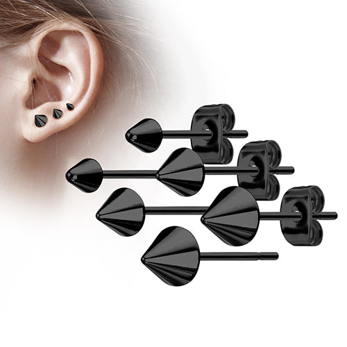 Spike Black Stud Earrings