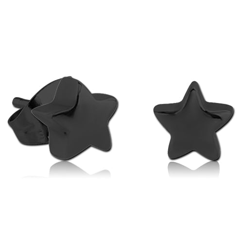 Star Black Stud Earrings