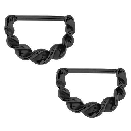 Twirled Black Nipple Clickers