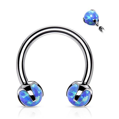 16g Prong Opal Stainless Circular Barbell