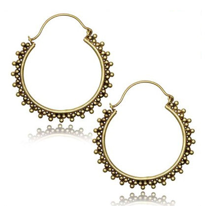 Bali Dot Yellow Brass Earrings