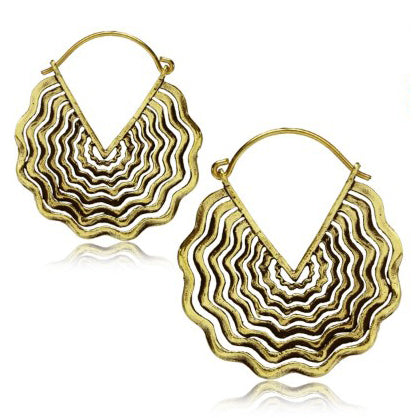 Soundwave Yellow Brass Earrings