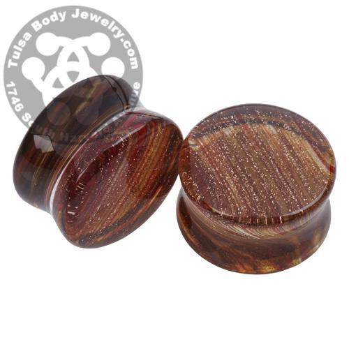 Brown Sand Glass Plugs