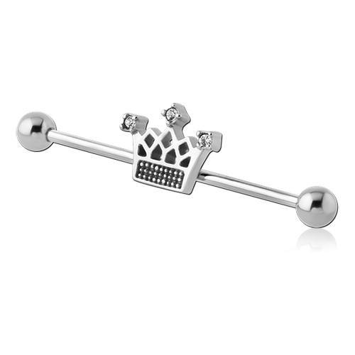 14g CZ Crown Industrial Barbell