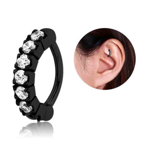 CZ Paved Black Cartilage Clicker