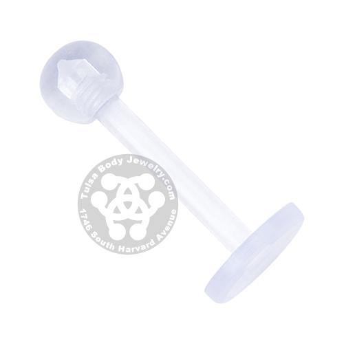 14g Clear Bioflex Labret Retainer