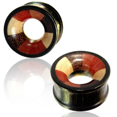 Five Wood Inlay Double Flared Tunnels