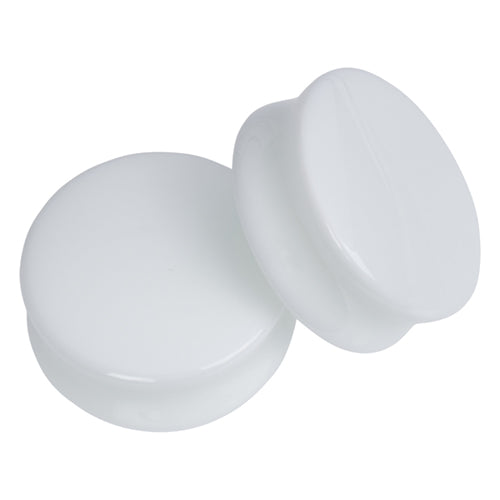 White Glass Convex Plugs