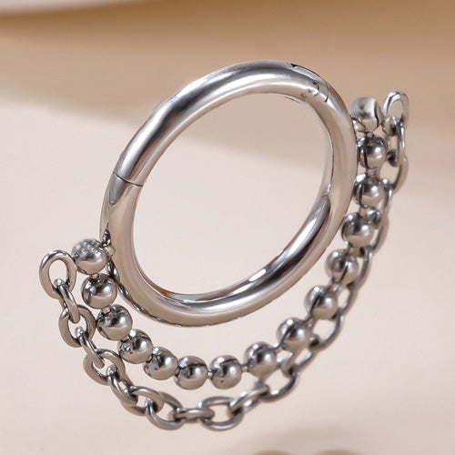 Double Chain Stainless Hinged Ring