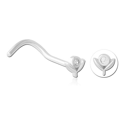 CZ Flower Stainless Nostril Screw