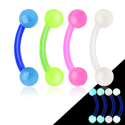 Peave ondanks Beschikbaar 16g Glow-in-the-Dark Bioflex Curved Barbell | Tulsa Body Jewelry