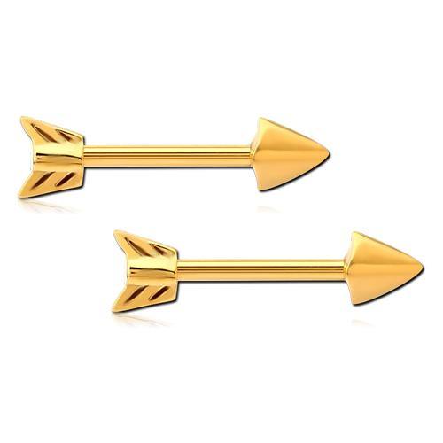 Arrow Gold Nipple Barbells