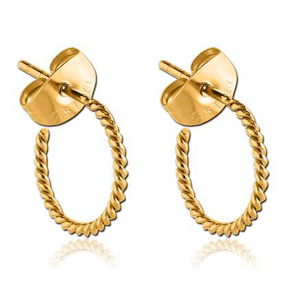 Braided Hoop Gold Stud Earrings