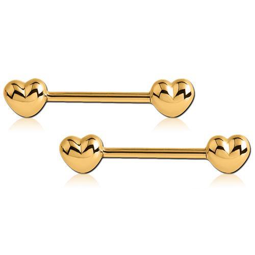 Heart Gold Nipple Barbells