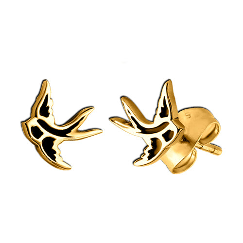 Swallow Gold Stud Earrings