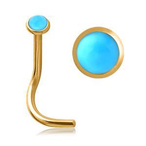 Turquoise Gold Nostril Screw