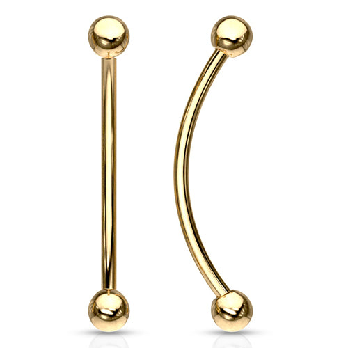 16g Gold Snake Eyes Barbell