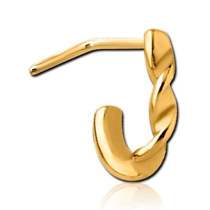 Twisted Gold L-Bend Nose Hoop