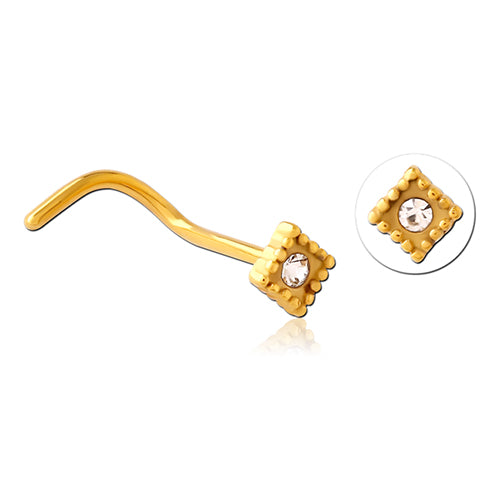 Harlequin CZ Gold Nostril Screw