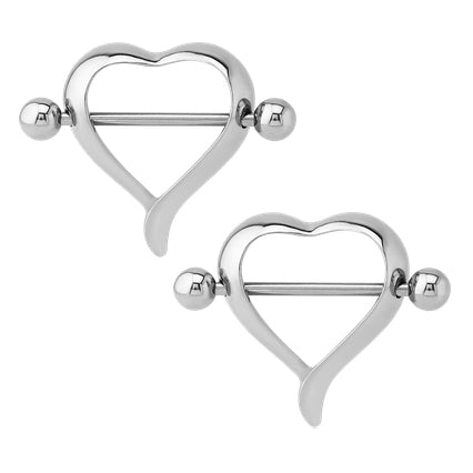 Heart Stainless Nipple Shields