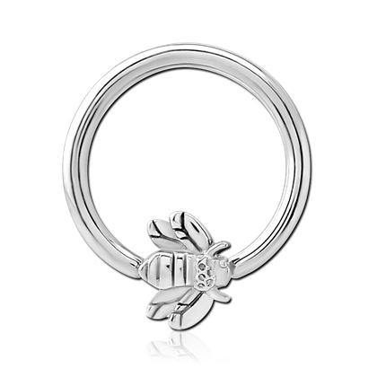 14g Stainless Captive Honeybee Bead Ring