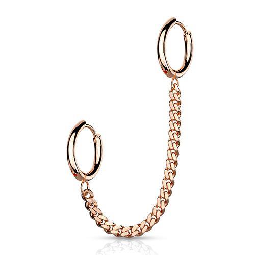 Rose Gold Chained Cartilage Rings