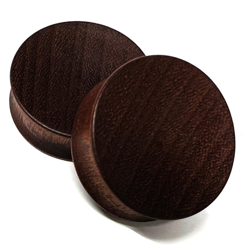 Mahogany Wood Concave Plugs