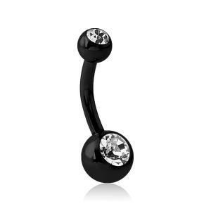 Mini Double CZ Black Belly Barbell