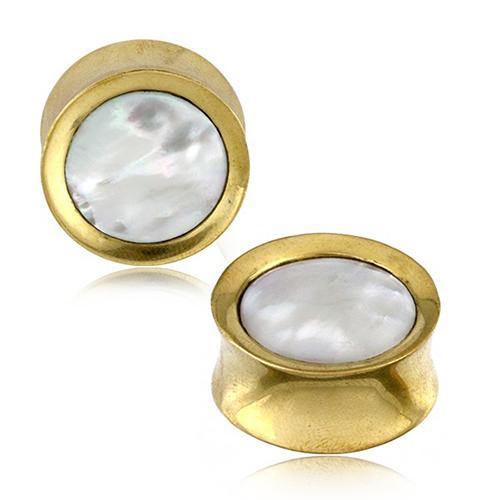 Mother of Pearl & Brass Plugs